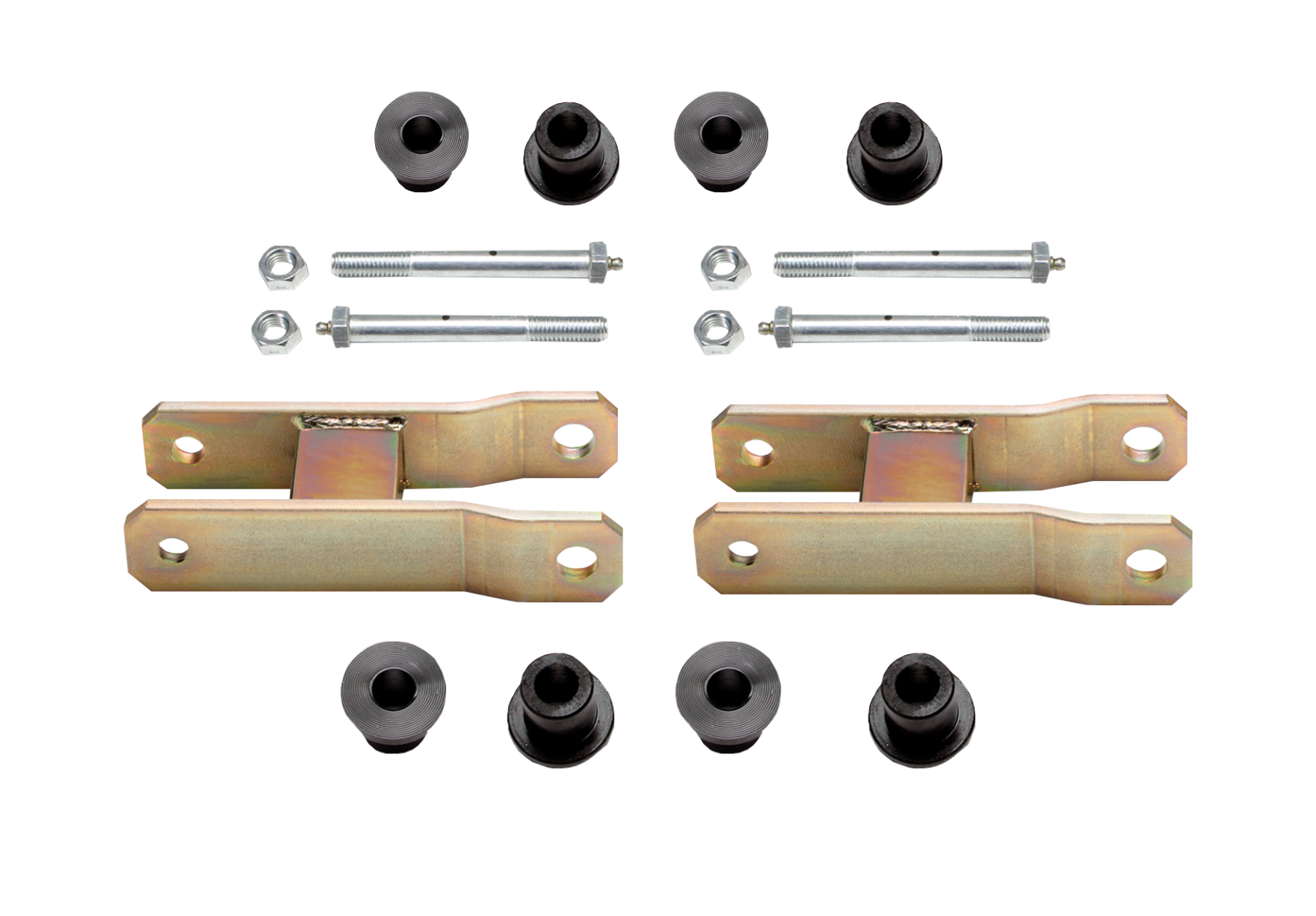 Heavy Duty Greasable Leaf Spring Shackle Kit (0" Lift)