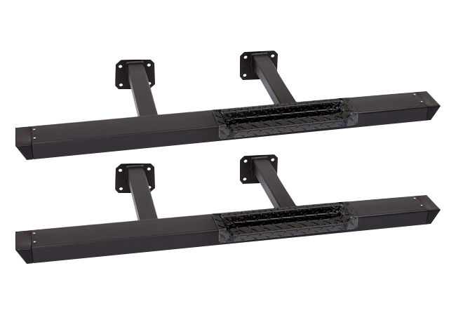 Jeep JKU Rock Bars w/ Diamond Tread Steps (Black)