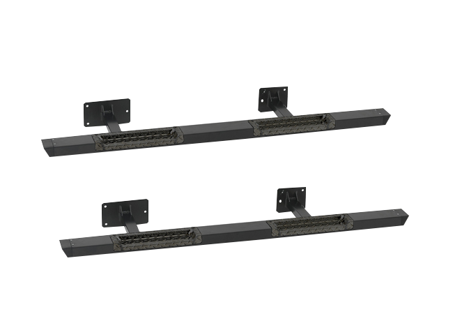 Jeep XJ Rock Bars w/ Diamond Tread Steps (Black)